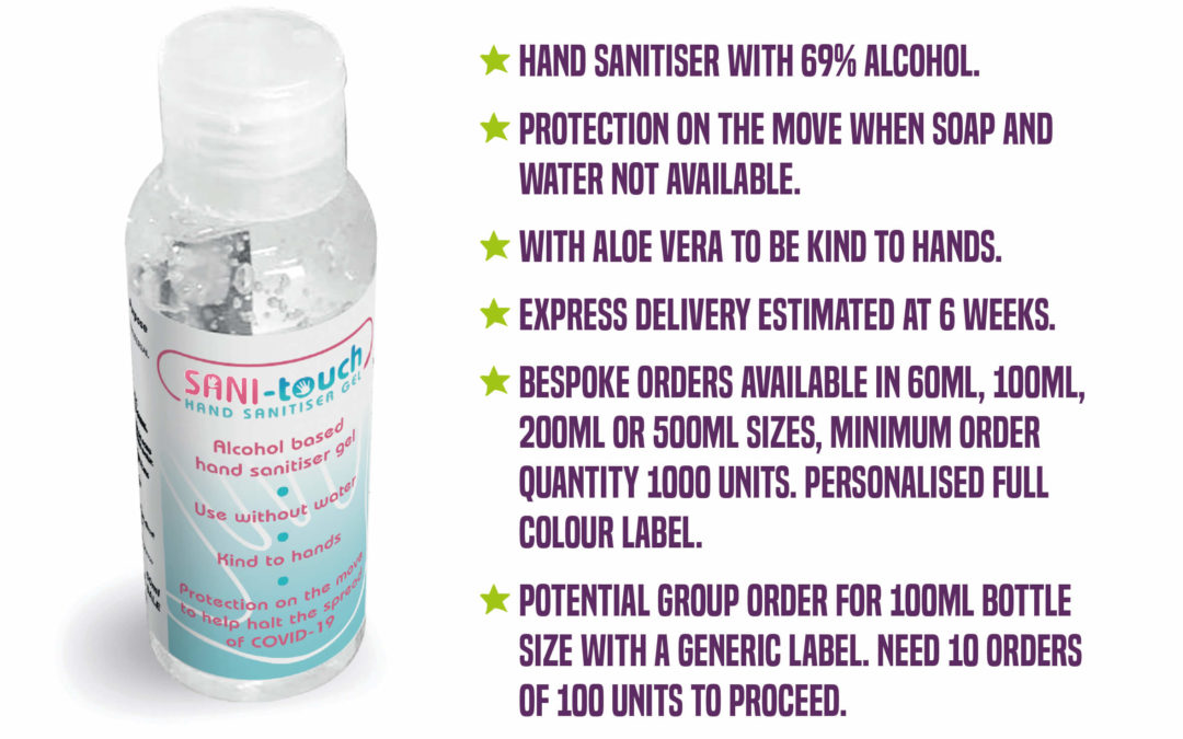 Hand Sanitiser Gel – Now Available To Order